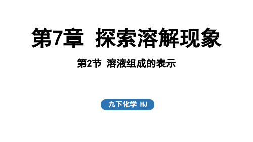 7.2溶液组成的表示课件---2024-2025学年九年级化学沪教版(全国)下册