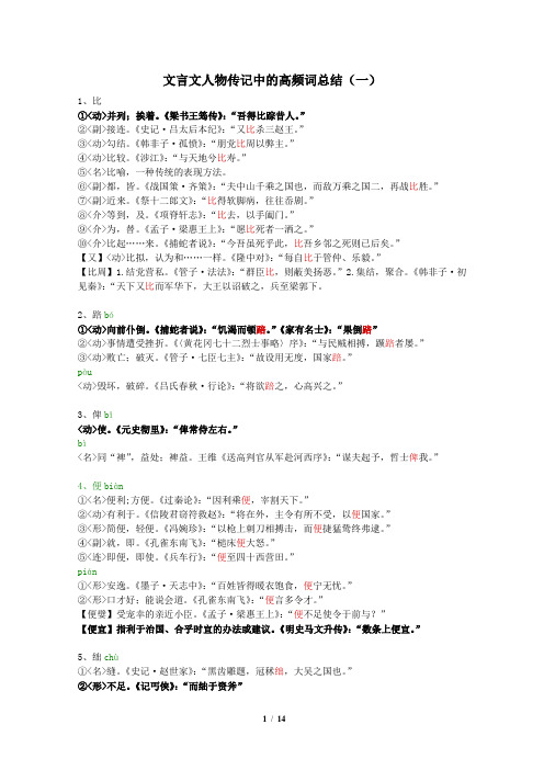 人物传记中的高频词总结