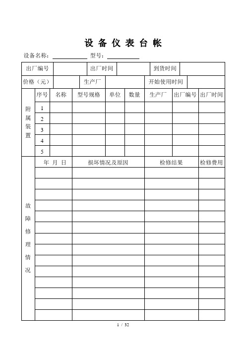 通风各类台账记录