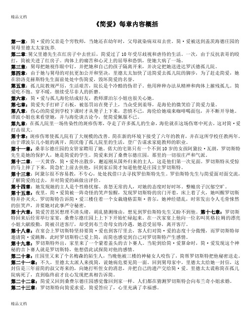 《简爱》每一章节内容概括讲课讲稿