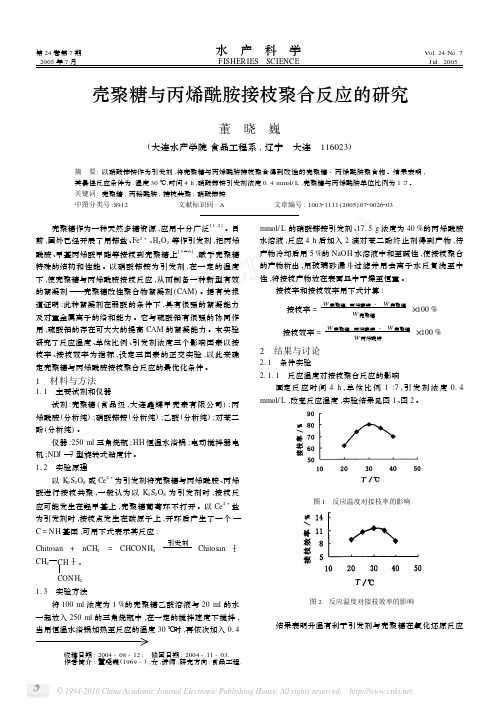 66、壳聚糖与丙烯酰胺接枝聚合反应的研究