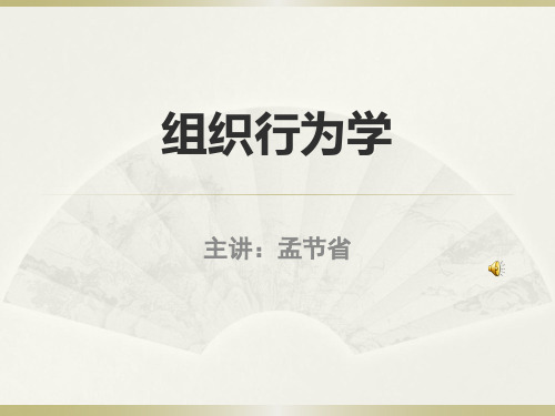 组织行为学第一讲：导论