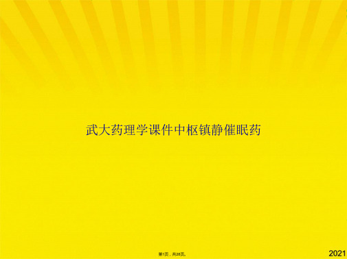 武大药理学课件中枢镇静催眠药(共28张PPT)