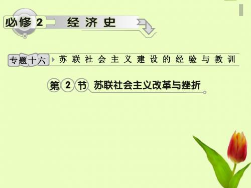 2012高考历史一轮复习 专题16 第2节 苏联社会主义改革与挫折课件 人民版