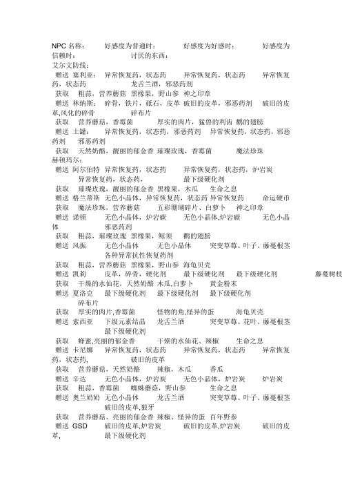 DNF-NPC名称