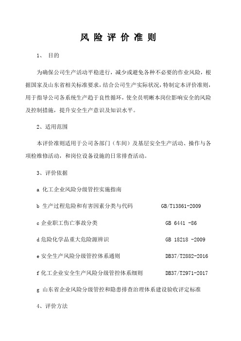 公司风险评价准则