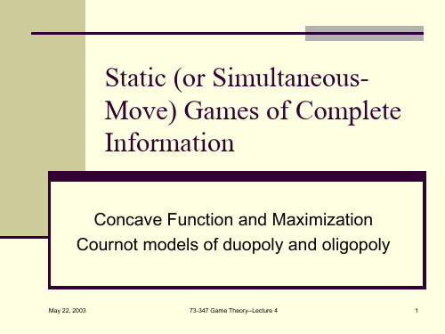 lecture4(博弈论讲义(Carnegie Mellon University))