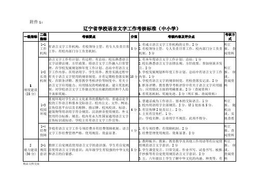 辽宁省学校语言文字工作考核标准