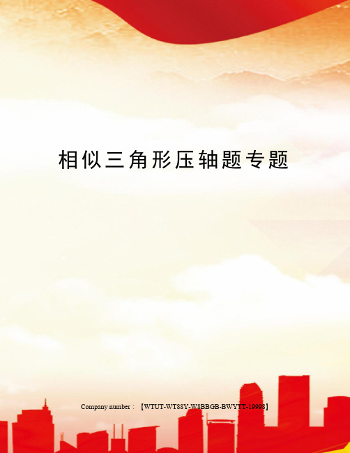 相似三角形压轴题专题