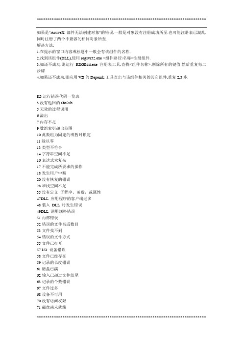 金碟K3ERP错误代码及解决方法
