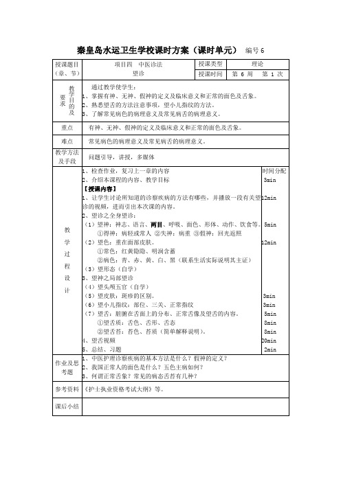 中医护理望诊教案