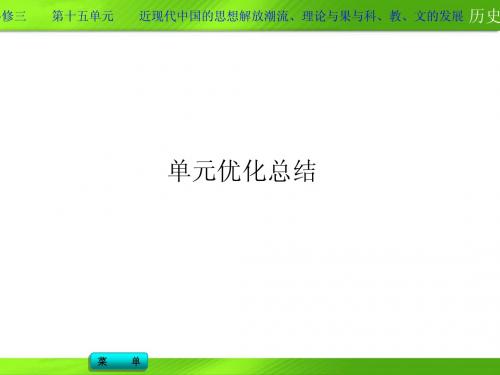 2014高考历史一轮复习必修三第十五单元单元优化总结