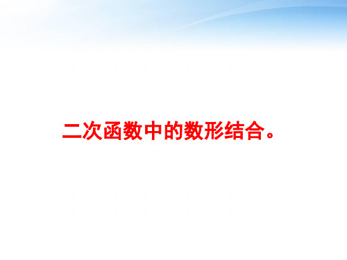 二次函数中的数形结合。 ppt课件