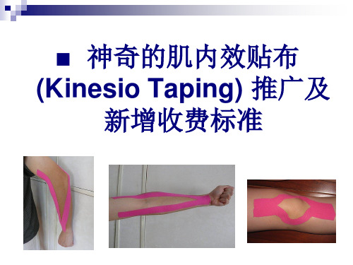 神奇的肌内效贴布 (Kinesio Taping) 推广及新增收费标准