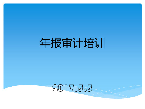 年报审计报告培训 PPT课件