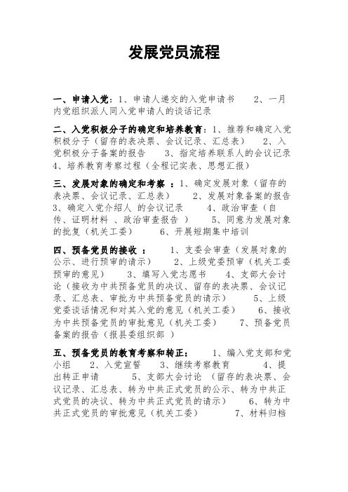 发展党员流程详细