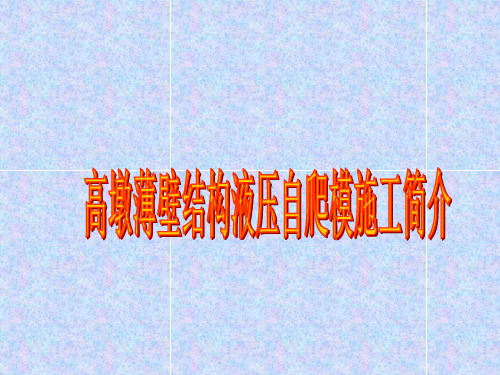 高墩薄壁结构液压自爬模施工简介