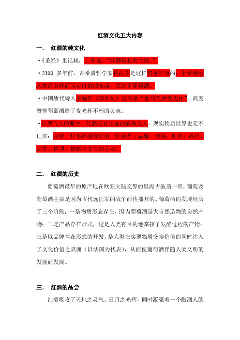 红酒文化五大内容
