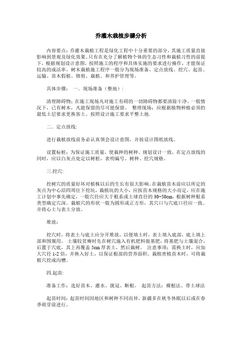 乔灌木栽植步骤分析