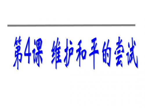 维护和平的尝试