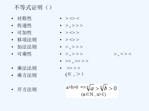不等式的证明(综合法)