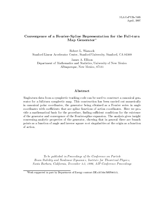 Convergence Fourier-Spline Representation the Full-turn Map Generator