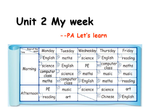 人教版PEP英语五年级上册Unit2 My week  A Let's learn课件等.