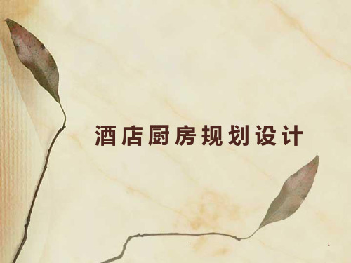 酒店厨房设计概要PPT课件