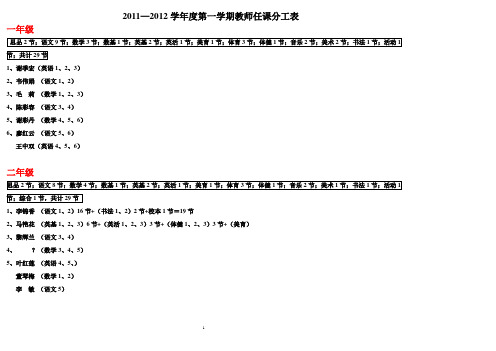 教师任课分工表