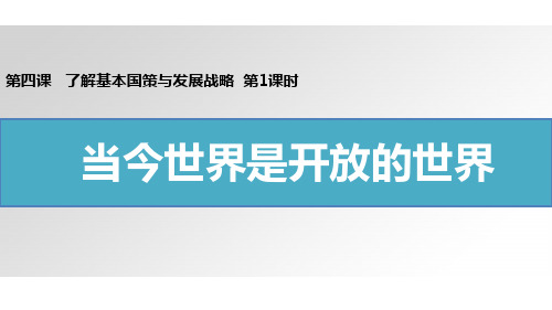 人教版九年级政治 第四课了解基本国策与发展战略 第1课时 对外开放的基本国策