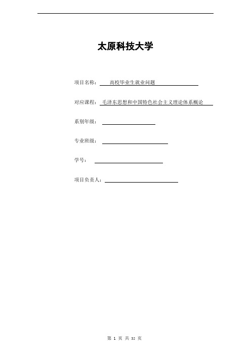 高校毕业生就业问题社会实践调查报告