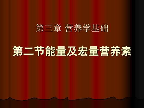 能量及宏量营养素详解