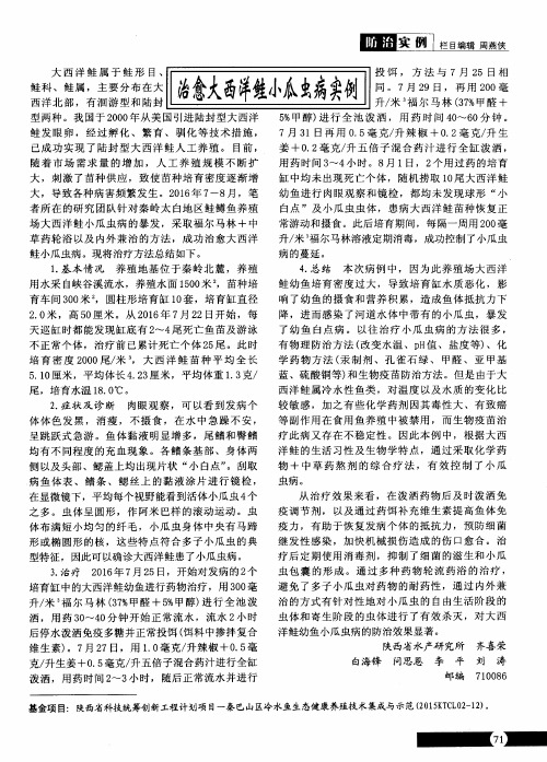 治愈大西洋鲑小瓜虫病实例