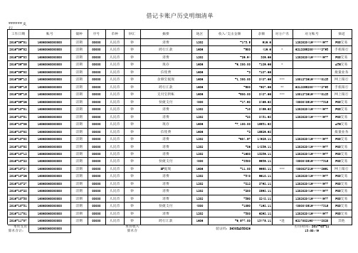 工行流水明细模板