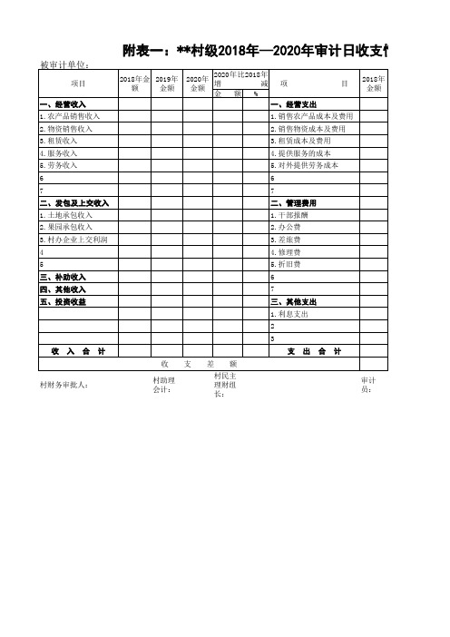 村换届离任审计表格模板