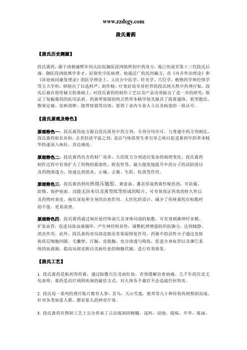 段氏膏药产品介绍