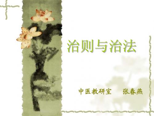治则治法