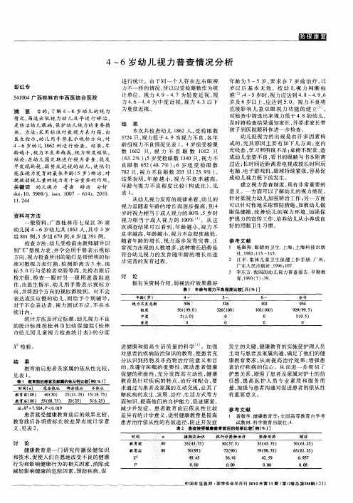 4～6岁幼儿视力普查情况分析