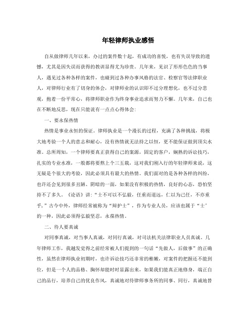 年轻律师执业感悟
