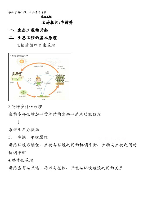 北京市第四中学人教版高考生物复习学案：现代生物科技专题 7生态工程 含答案