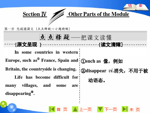 英语新同步外研必修一课件：Module 4 Section Ⅳ Other Parts of the Module