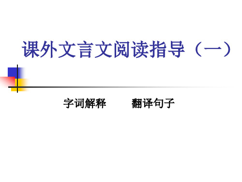 《中考复习中考课外文言文阅读指导》ppt课件