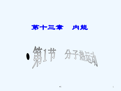 物理人教版九年级全册第十三章第1节分子热运动1《分子热运动》精品PPT课件