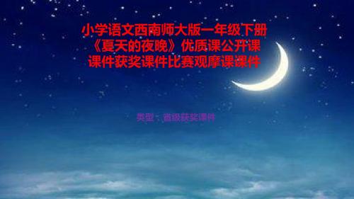 小学语文西南师大版一年级下册《夏天的夜晚》优质课公开课课件获奖课件比赛观摩课课件B009