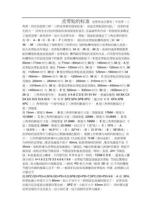 皮带轮的标准