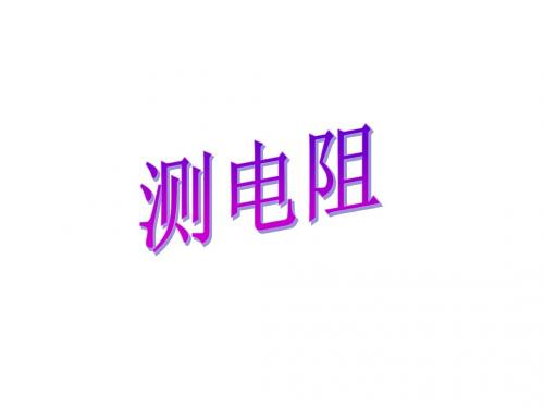 伏安法测电阻(第二课时)