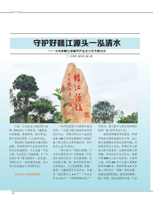 守护好赣江源头一泓清水——石城县赣江源镇呵护生态力促发展纪实