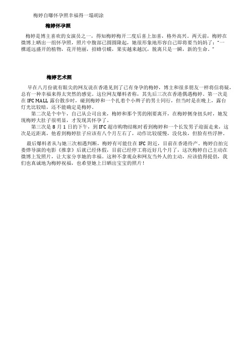 梅婷自曝怀孕照幸福得一塌胡涂(组图)