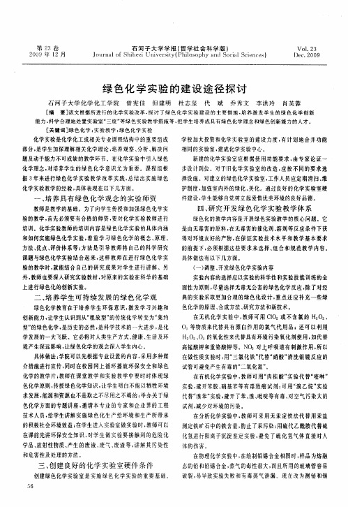 绿色化学实验的建设途径探讨