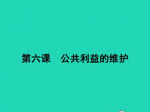 八年级政治下册第二单元公共利益6公共利益的维护课件教科版